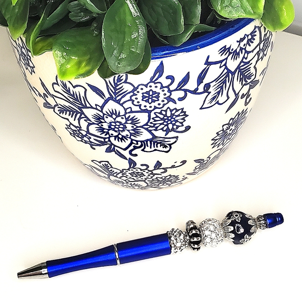 GALAXY BLUE BEADED PEN